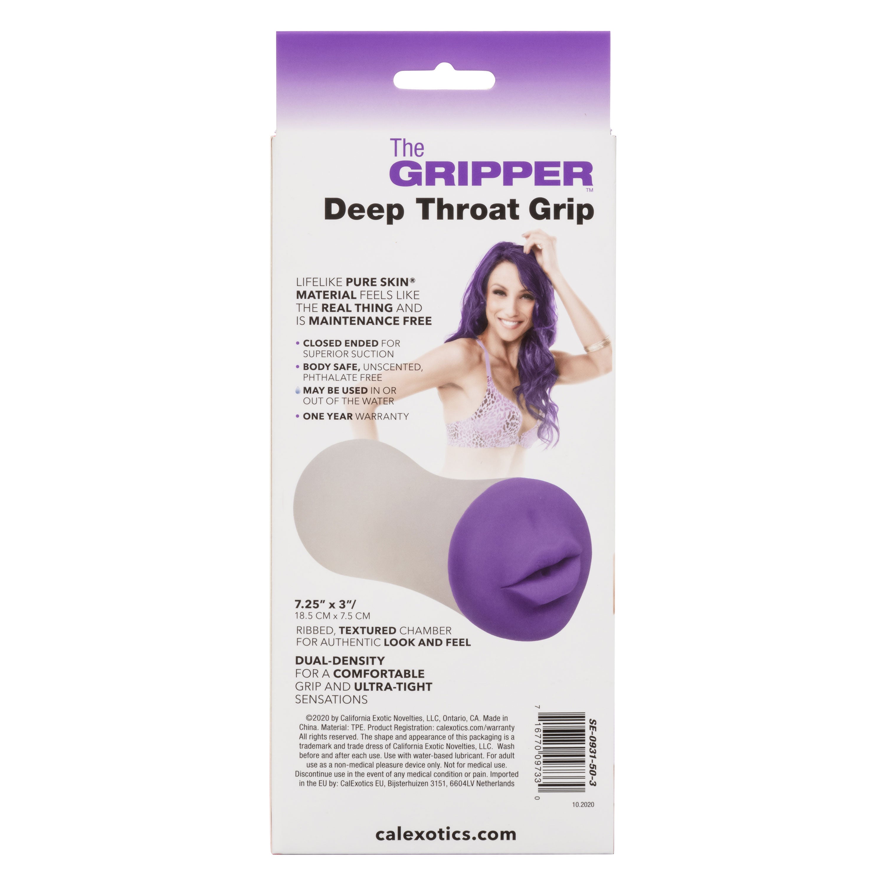 CalExotics Deep Throat Grip Male Masturbator with Suction Strokers - Manual