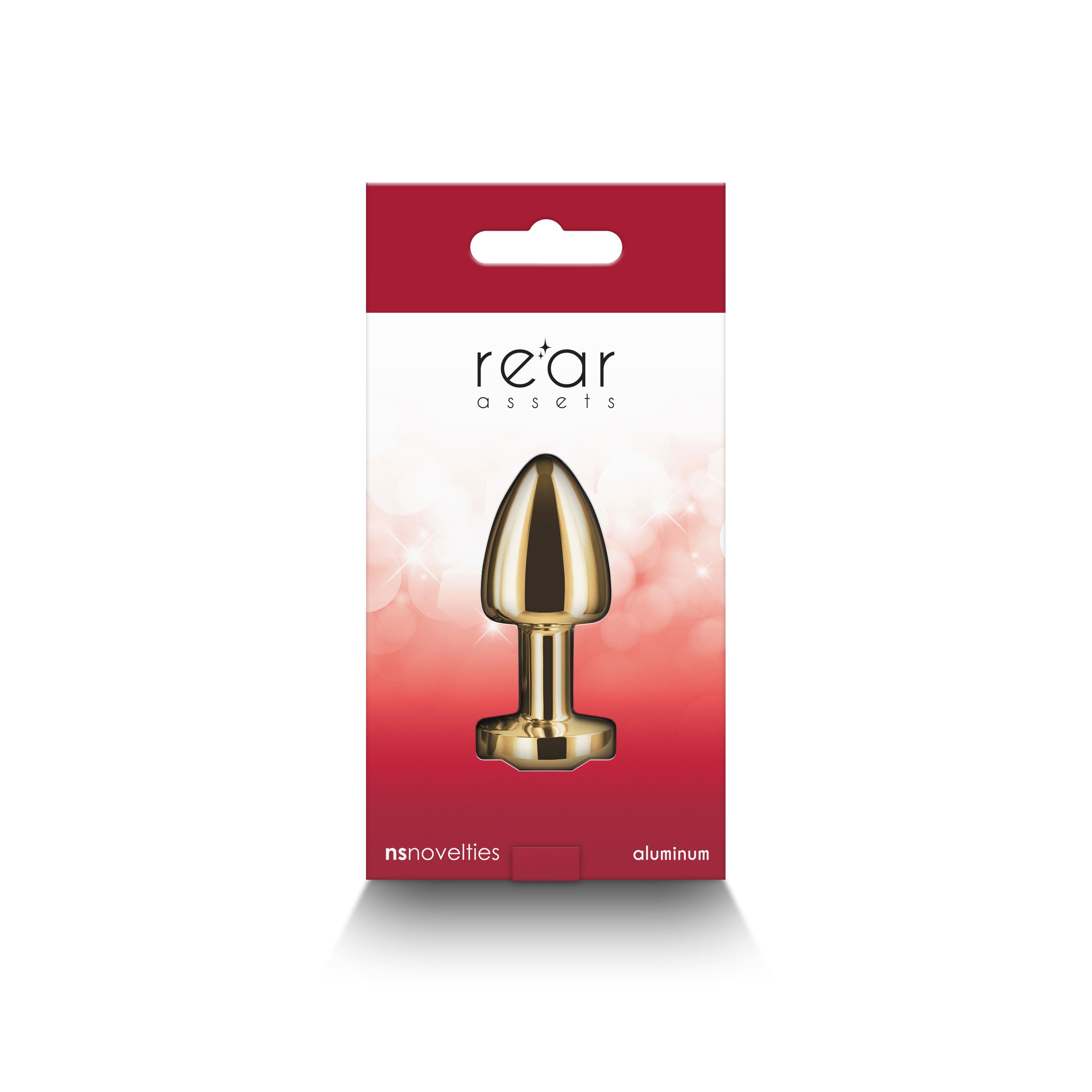 Rear Assets Petite 6 cm Gold Metal Butt Plug with Red Gem Base > Anal Range > Jewel Butt Plugs