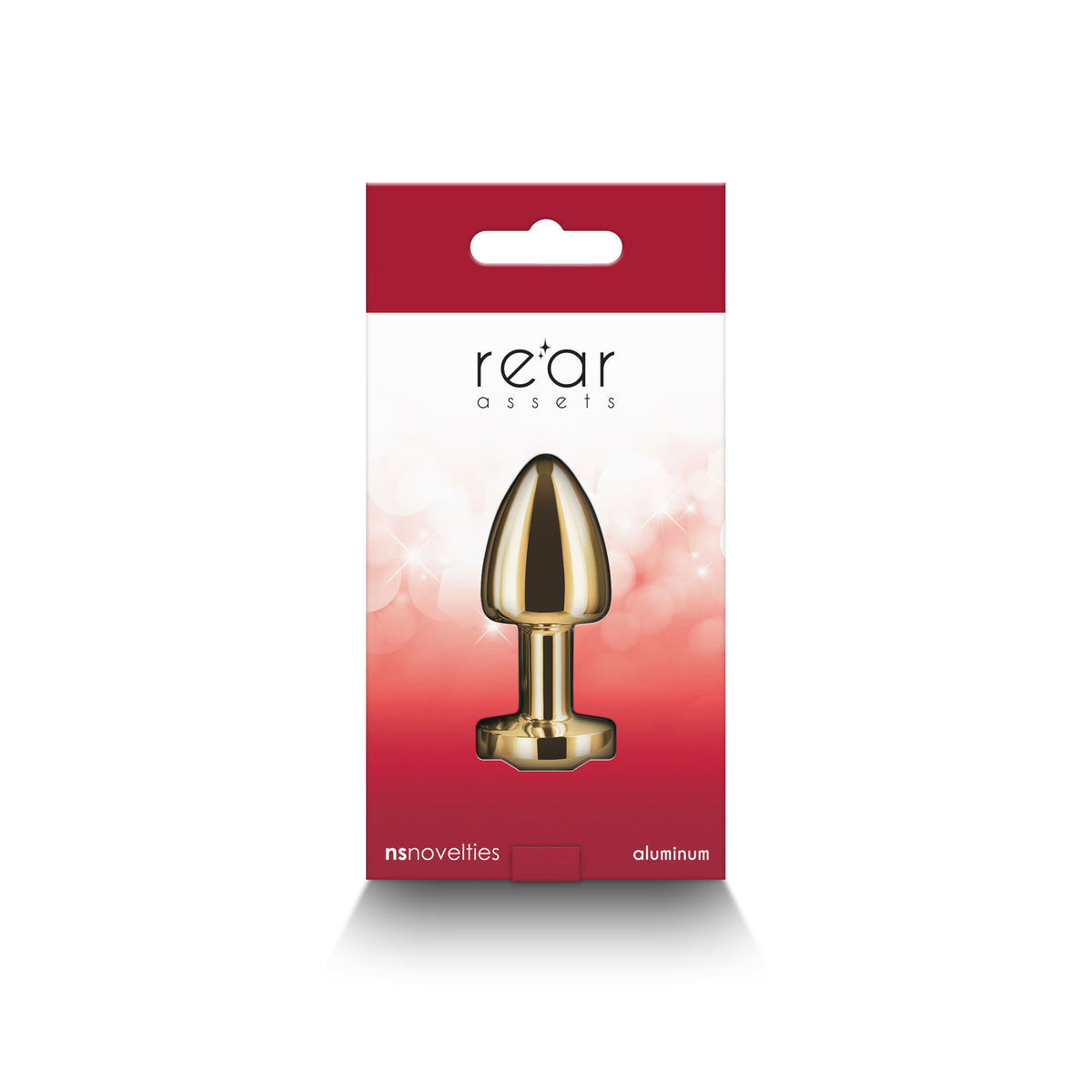Rear Assets Petite 6 cm Gold Metal Butt Plug with Red Gem Base > Anal Range > Jewel Butt Plugs