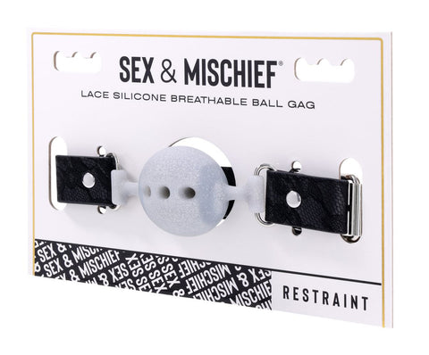Lace Silicone Breathable Ball Gag for Comfortable Bondage Play Gags