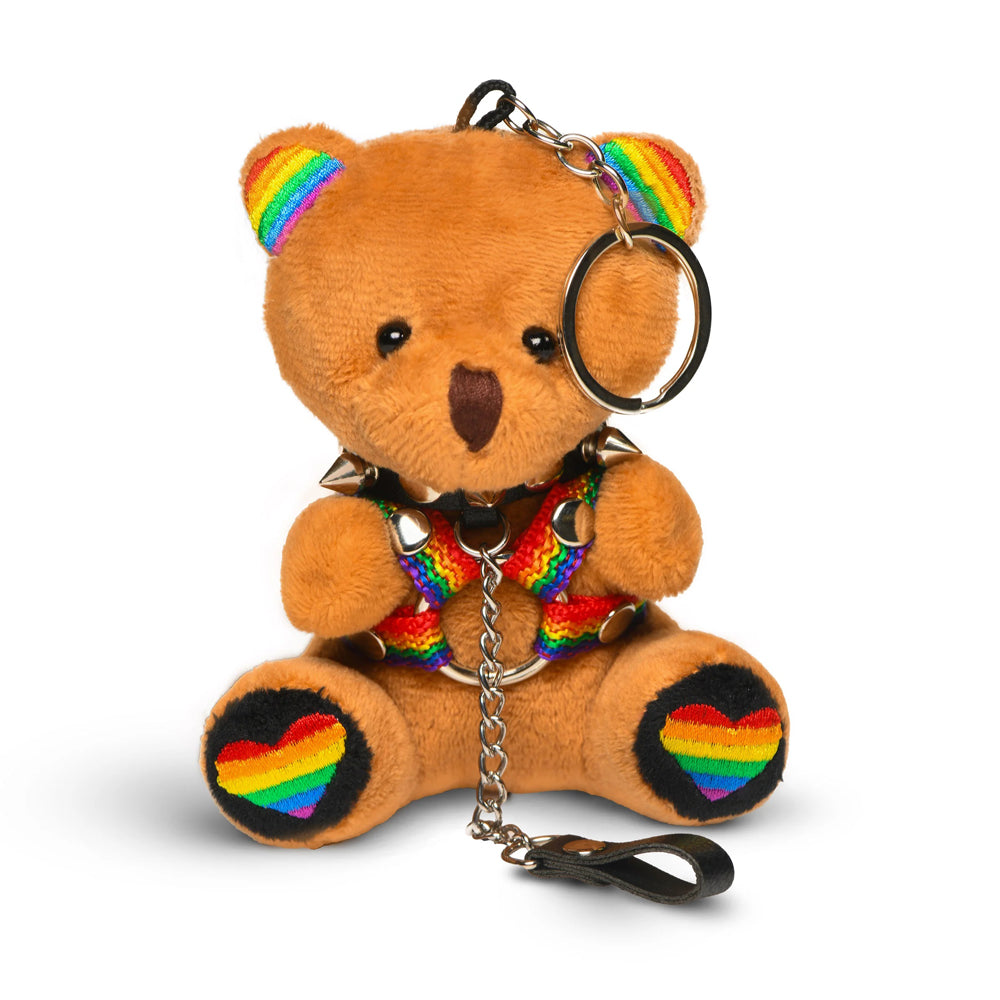Pride Bear Keychain with Rainbow Ears – Plush Bag and Key Accessory Multi > Novelties > Gag Gifts