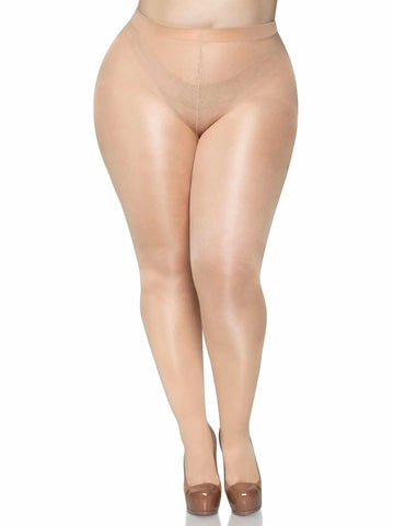 Suki Plus Size Sheer Tights Nude Queen Hosiery by Leg Avenue Hosiery