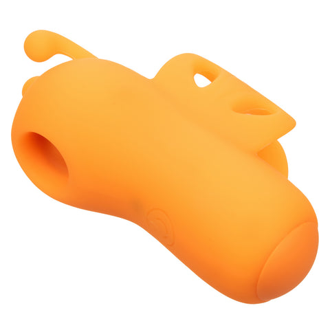 Neon Vibes The Buzzing Vibe Orange Silicone Finger Teaser with 10 Vibration Functions and USB Rechargeable Finger Stimulator
