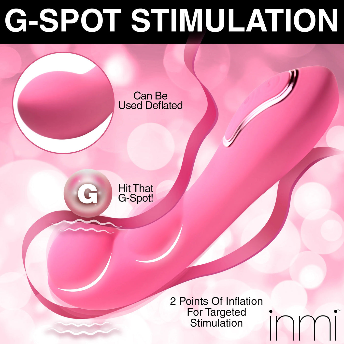 Extreme G Inflating G-Spot Silicone Vibrator Pink Adult Toy VIBRATORS-RABBIT