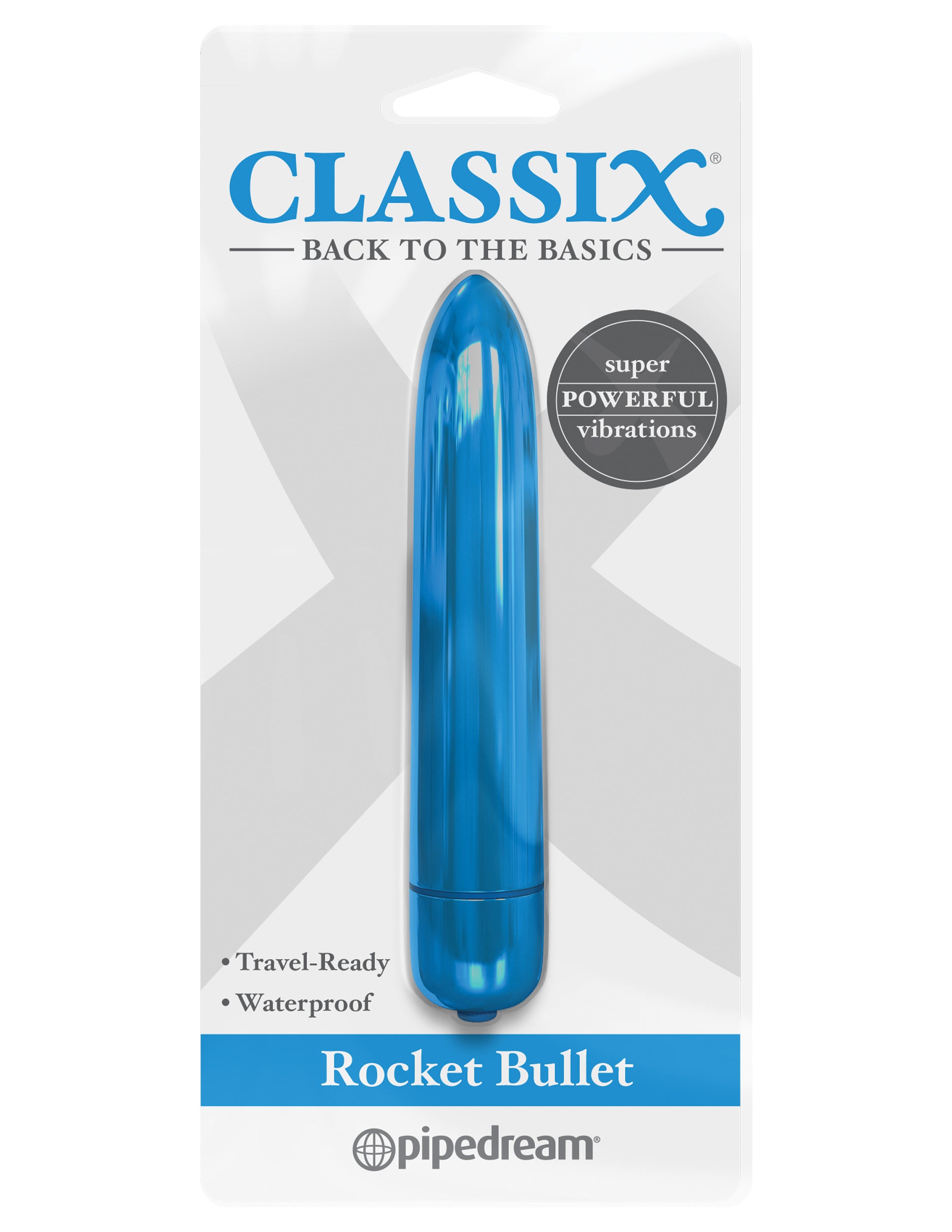 Classix Rocket Bullet Metallic Blue 8.9 cm Vibrating Bullet Toy BULLETS