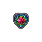 Cheeky Charms Gunmetal Butt Plug with Heart Rainbow Jewel Small > Anal Range > Jewel Butt Plugs