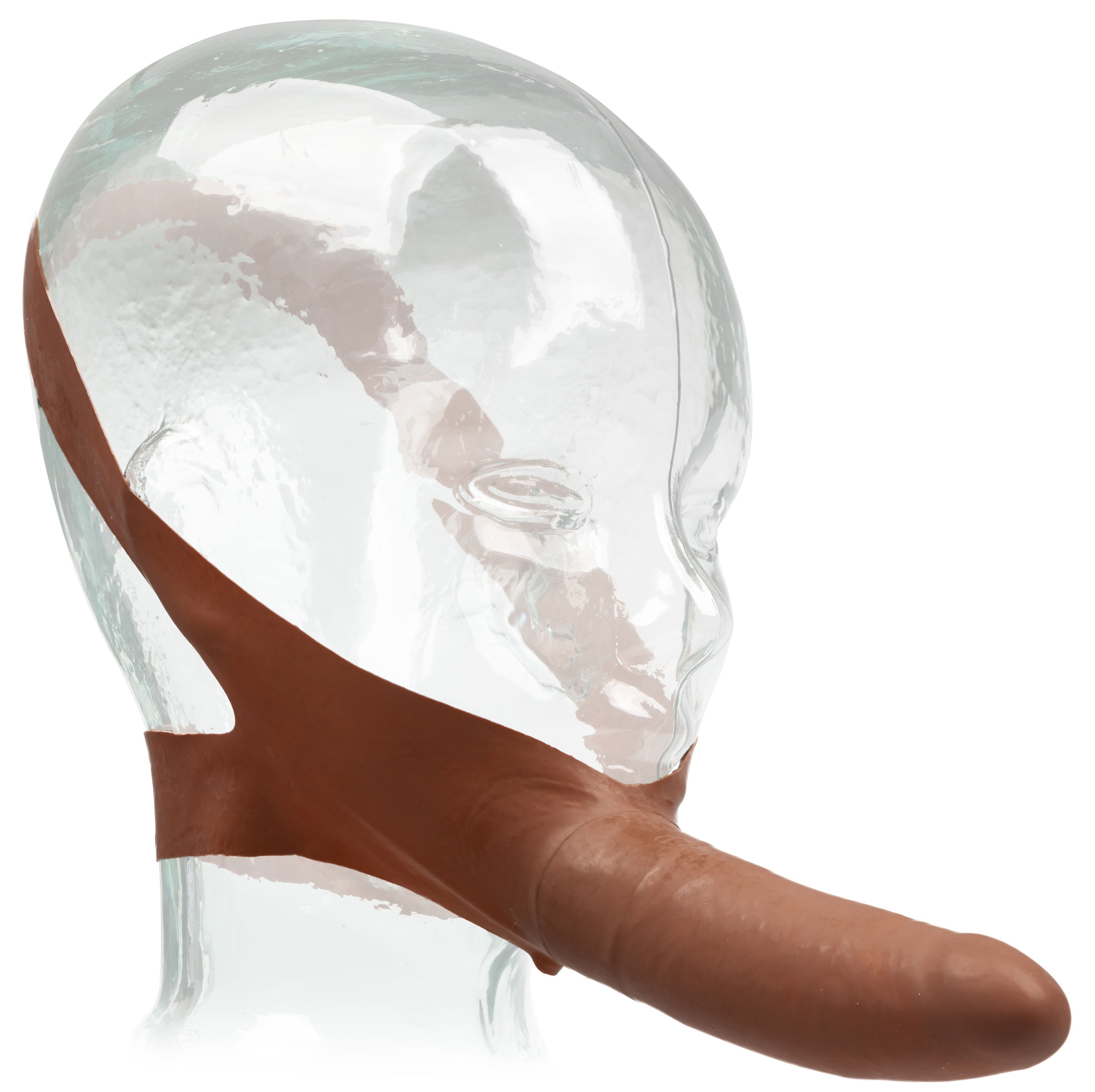 Original Accommodator Latex Dong Brown Adult Erotic Toy STRAP-ONS