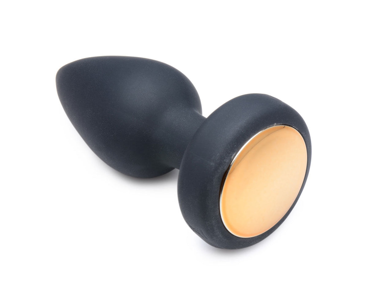 Light Up Rechargeable Small Anal Plug with 7 Vibration Modes Black Butt Plugs - Vibrating