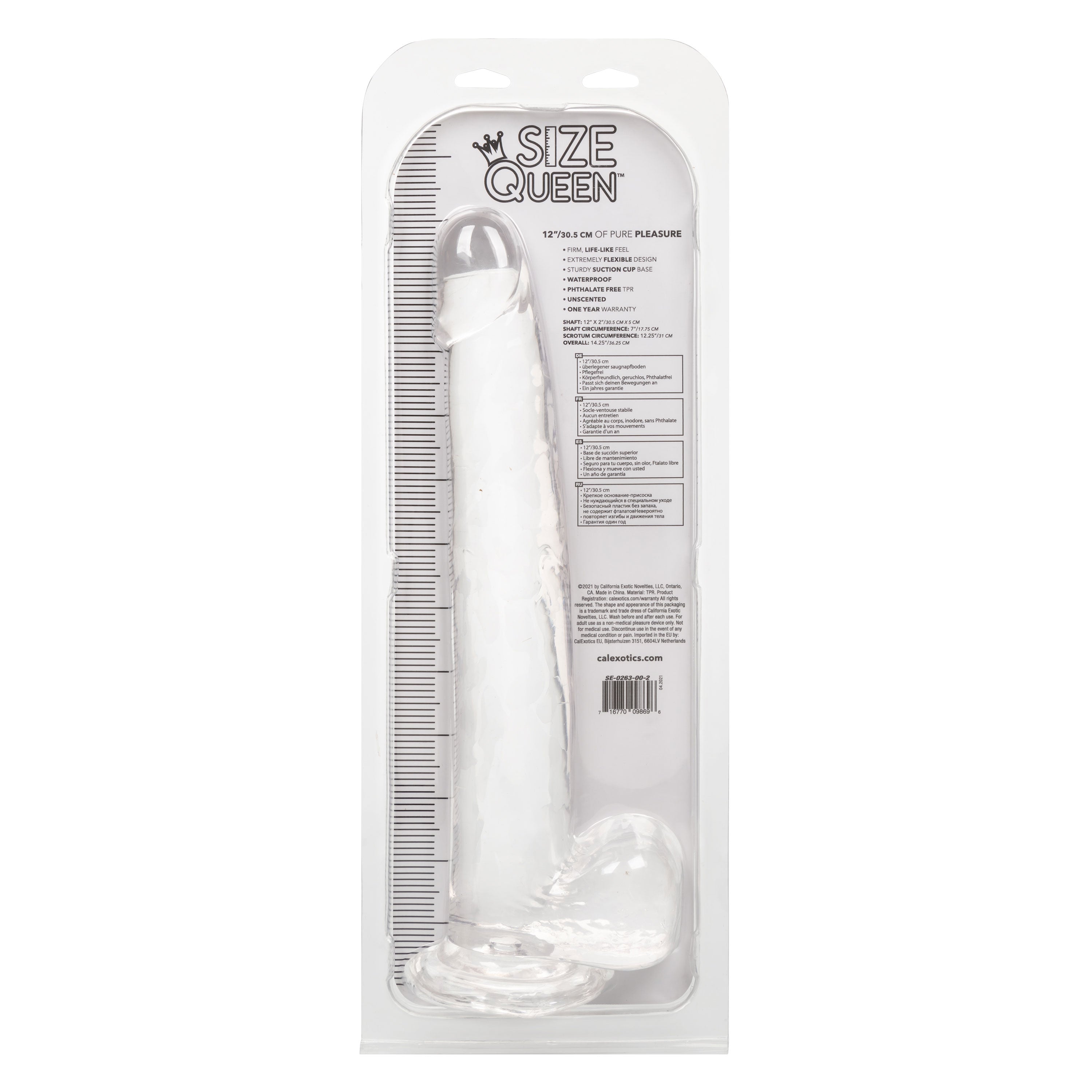 Size Queen 12 Inch Realistic Dildo Clear Large Thick Dong Dongs Big