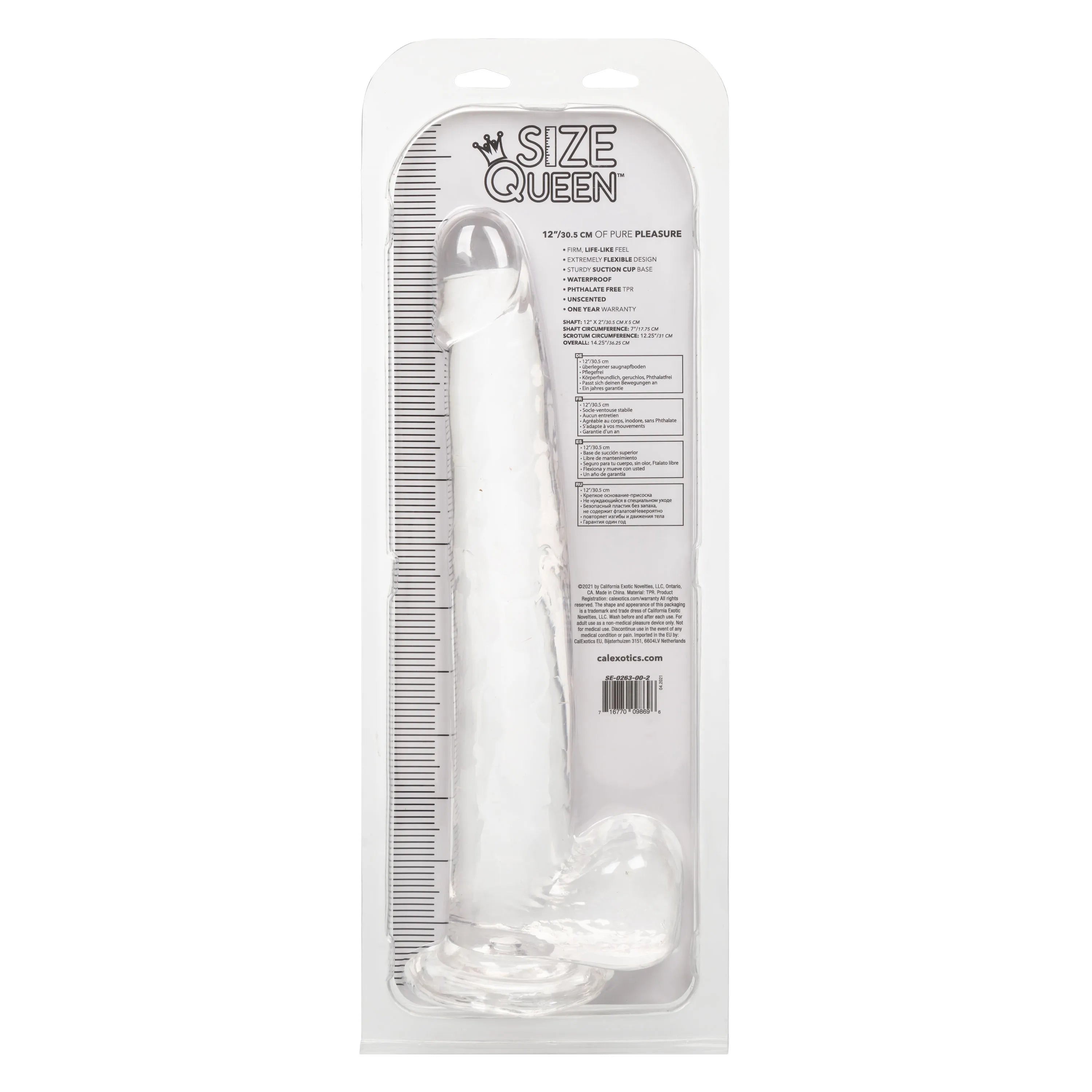 Size Queen 12 Inch Realistic Dildo – Firm 30.5 Cm Dildo Clear > Dildos > Large Dildos