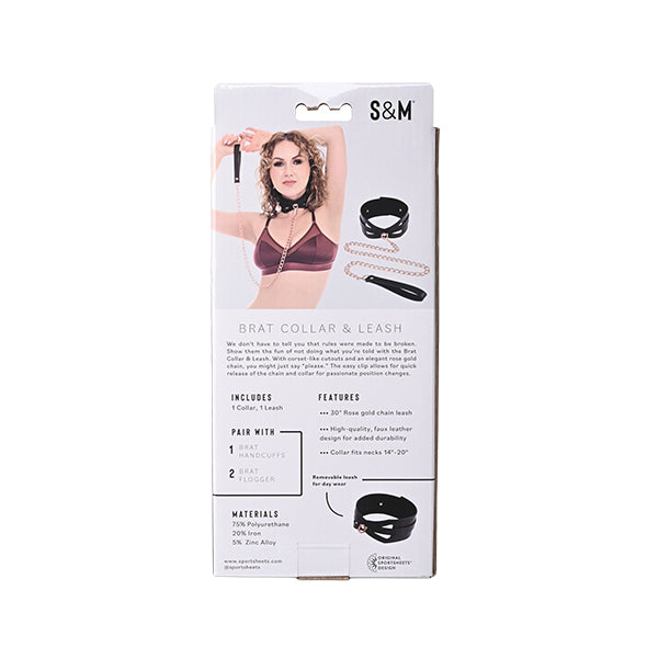 Sex and Mischief Brat Collar and Leash – Rose Gold Chain Restraint Set > Bondage Gear > Collars & Leashes