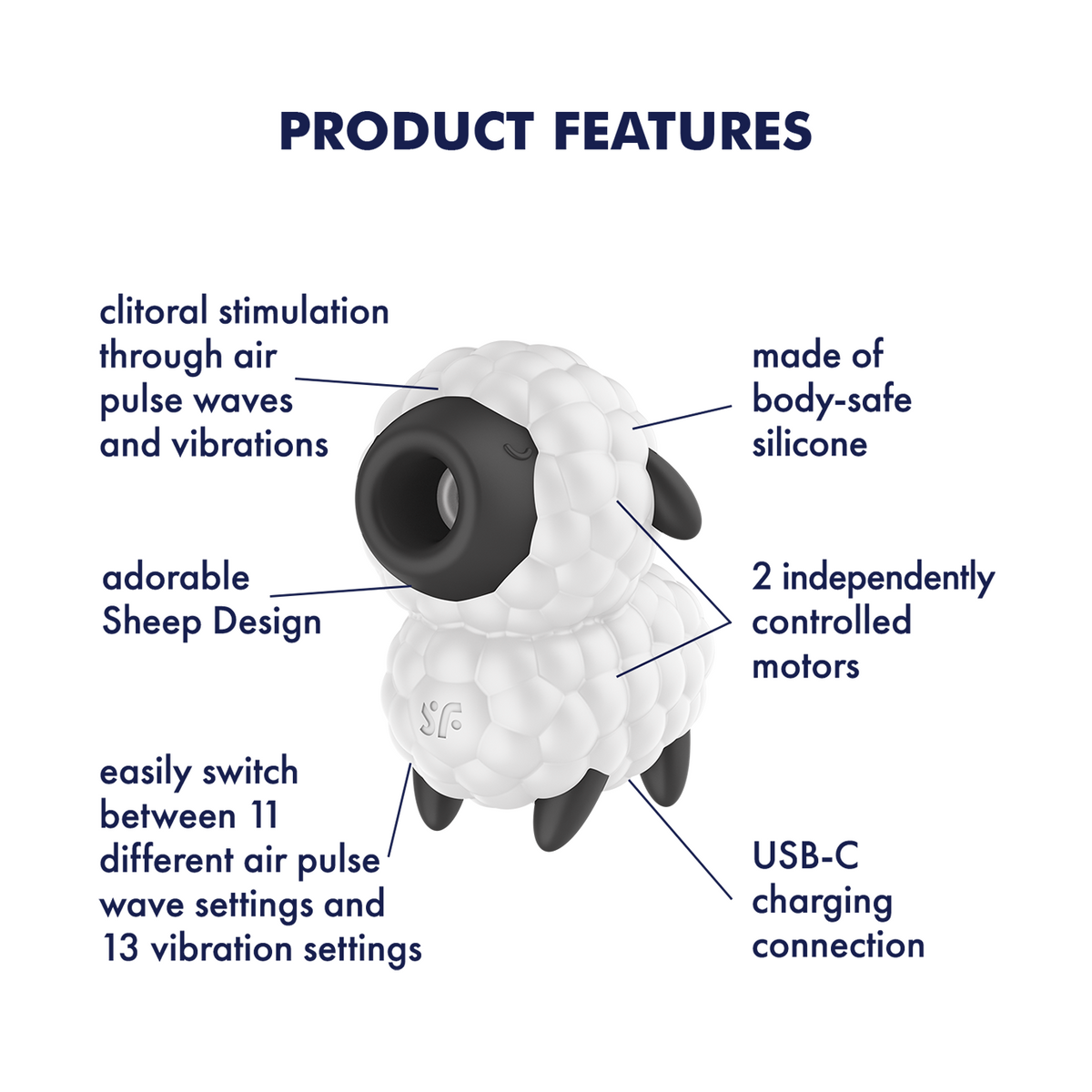 Satisfyer Dreamy Sheep – Compact Air Pulse and Vibrator Toy > Sex Toys For Ladies > Air Pulsation
