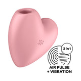 Satisfyer STIMULATORS-PREMIUM Red Satisfyer Cutie Heart - Air Pulsation Stimulator with Vibration Pink Light Red 4061504037264