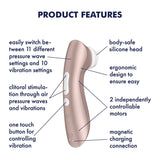 Satisfyer STIMULATORS-PREMIUM Rose Gold Satisfyer Pro 2+ - Touch-Free USB-Rechargeable Clitoral Stimulator with Vibration 4049369016525
