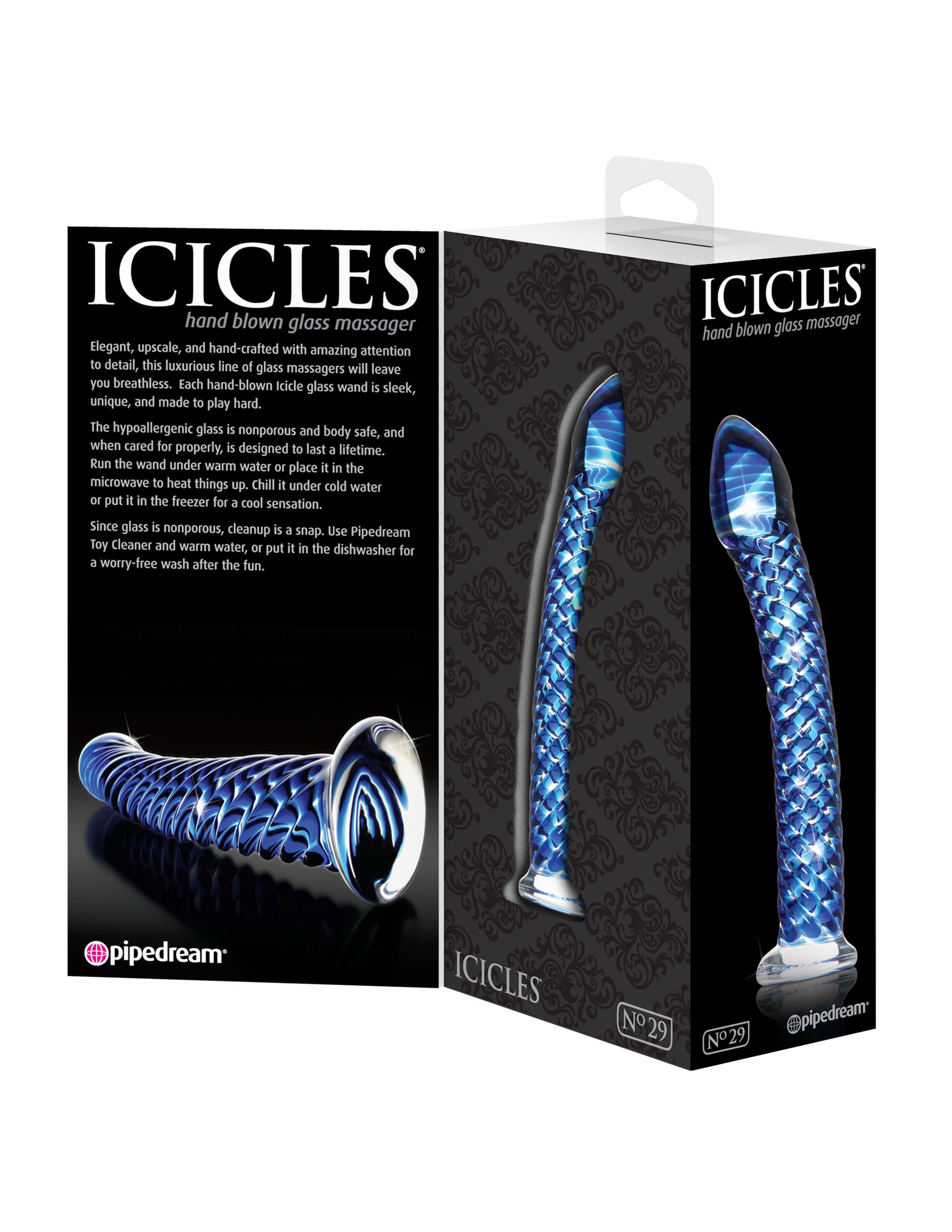 Icicles Blue Glass Massager Handcrafted Luxury Adult Toy > Sex Toys > Glass