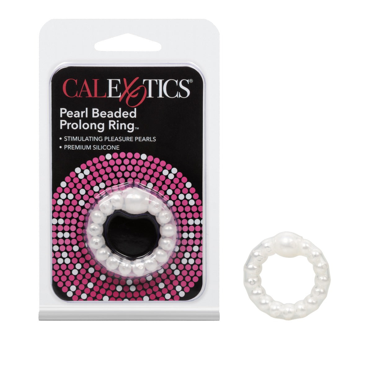 CalExotics Pearl Beaded Stretch Ring with Stimulating Beads – Prolong Ring for Men > Cock Ring > Single