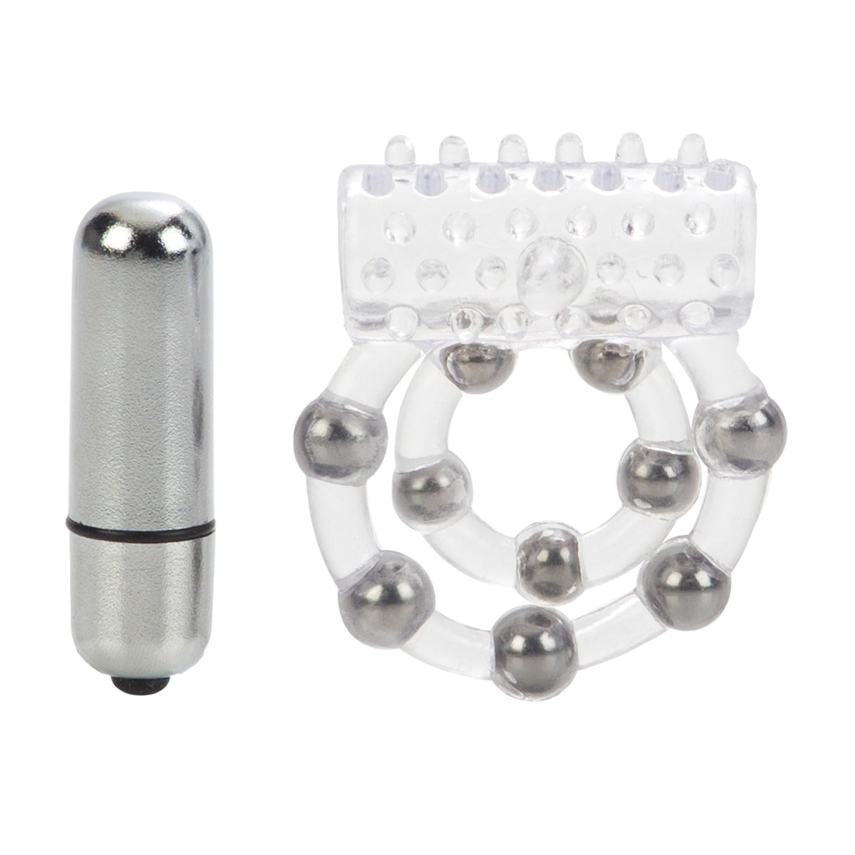 Maximus Waterproof Enhancement Ring with 10 Stroker Beads – Flexible TPR Cock Ring > Cock Ring > Vibrating