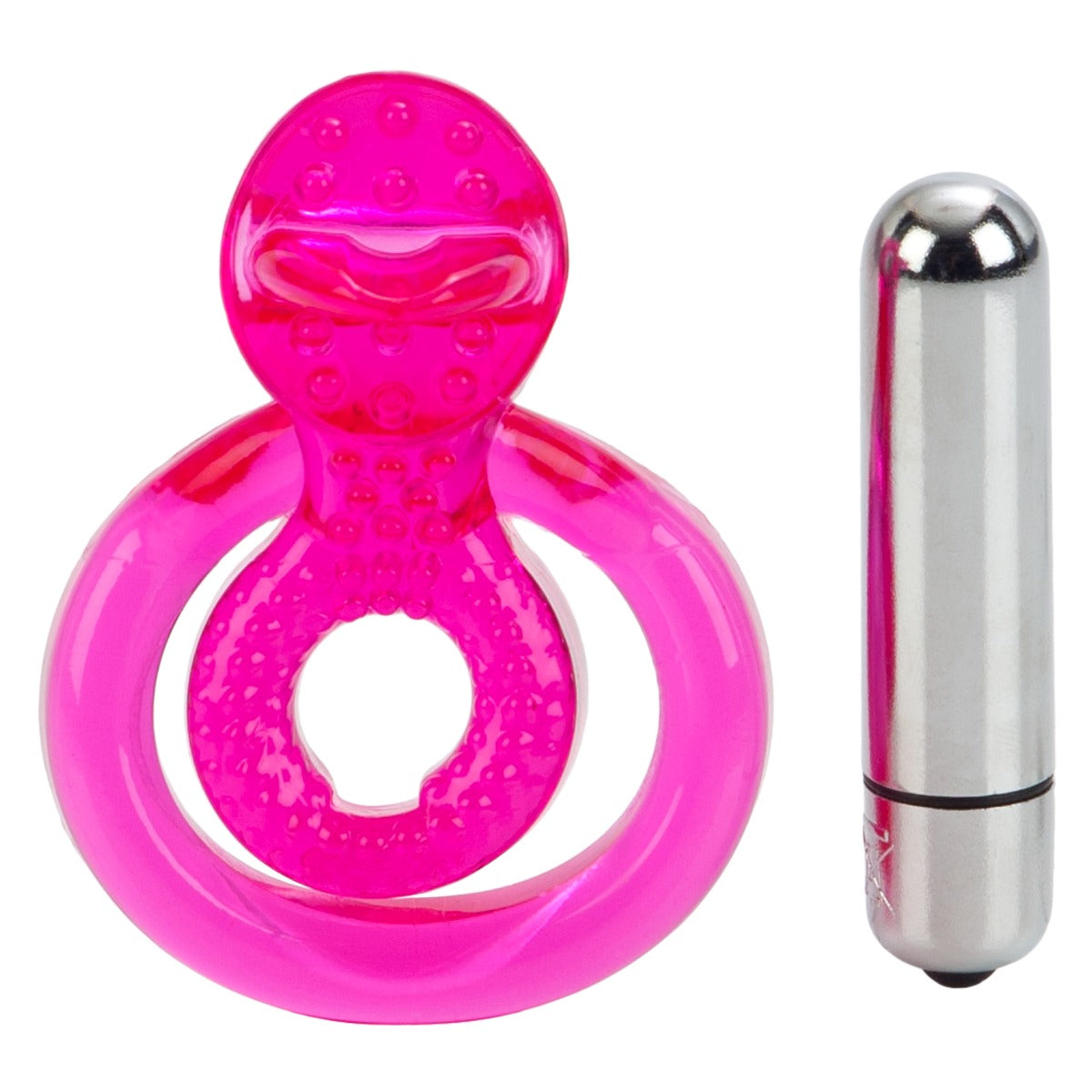 CalExotics Dual Clit Flicker Vibrator with Removable Stimulator Cockring > Cock Ring > Vibrating
