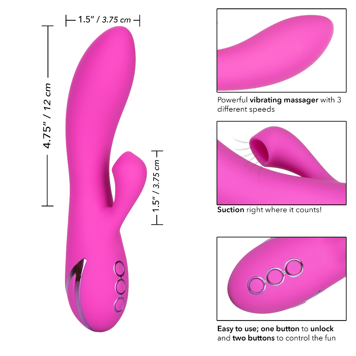 California Dreaming Malibu Minx 9 Inch Purple Silicone Suction Vibrator | Dual Stimulation > Vibrators > Ladies > Rabbit