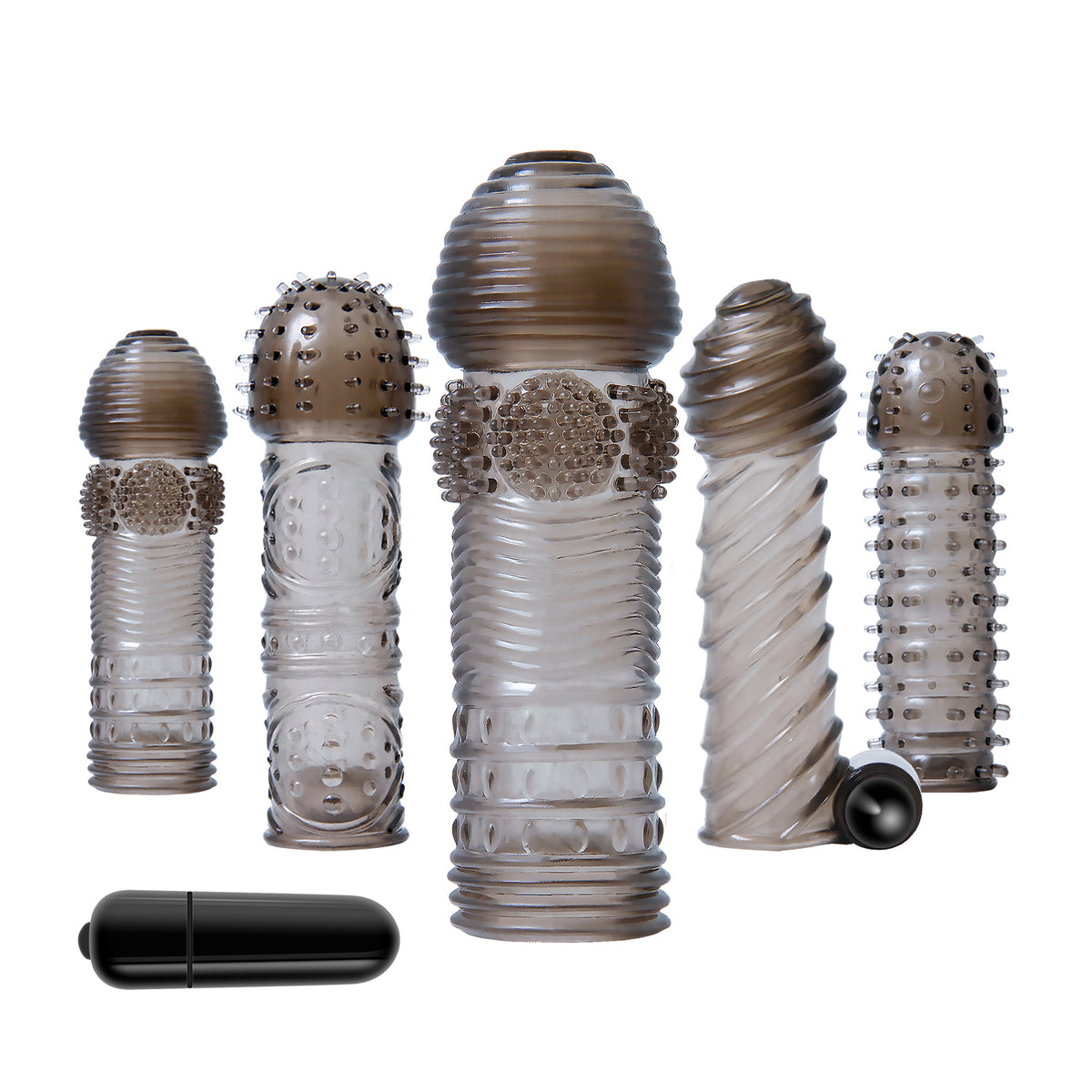 Choose Your Adventure Smoke 5x Sleeve Kit with Vibrator > Sex Toys For Men > Penis Sleeves