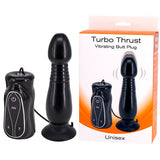 Seven Creations ANAL TOYS Black Turbo Thrust Vibrating Butt Plug 6946689011224