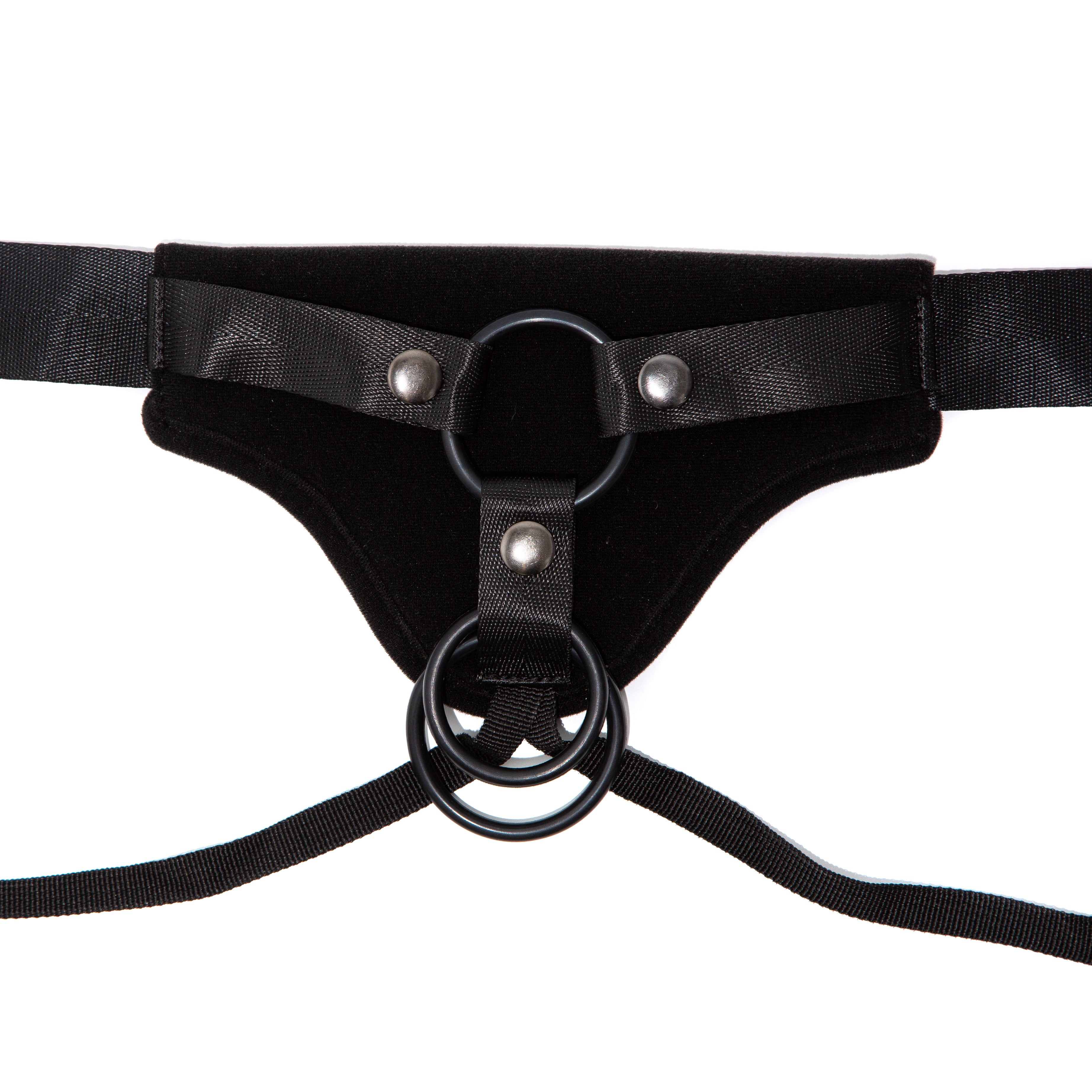 Gender Fluid Skylar Strap-On Harness One Size Black with Adjustable Nylon Straps and Padded Comfort Harnesses & Strap-Ons