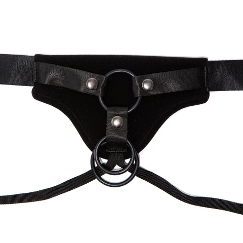 Gender Fluid Skylar Strap-On Harness One Size Black with Adjustable Nylon Straps and Padded Comfort Harnesses & Strap-Ons