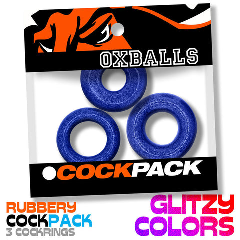 Cockpack Multi Design (Black Mica) – Multi-Size Multi-Shape Cockring Pack COCK RING Set