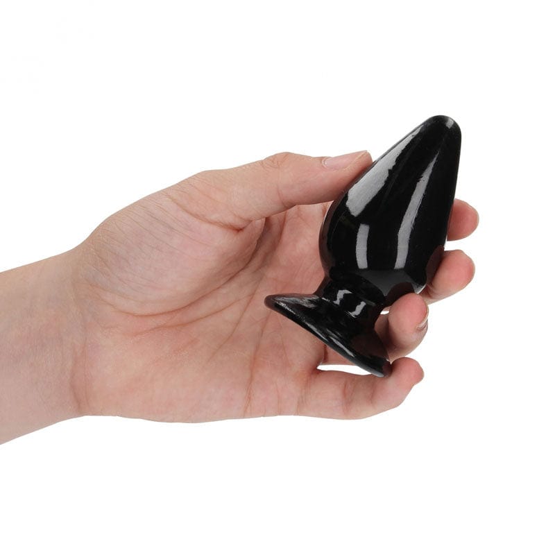 Shots Toys ANAL TOYS Black REALROCK 9 cm Anal Plug - (3.5'') Butt Plug 8714273522948