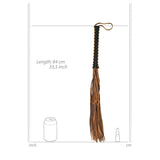 Shots Toys BONDAGE-TOYS Brown OUCH! Italian Leather 12 Stylish Tails & 12 Inch handle -  84 cm Flogger Whip 7423522540589