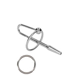 Shots Toys BONDAGE-TOYS Silver  OUCH! Urethral Sounding - Metal Plug with Ring - Stainless Steel 8 cm Urethral Plug 7423522555583