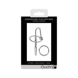 Shots Toys BONDAGE-TOYS Silver  OUCH! Urethral Sounding - Metal Plug with Ring - Stainless Steel 8 cm Urethral Plug 7423522555583