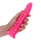 Shots Toys DONGS Pink REALROCK 18 cm Slim Glow in the Dark Neon - (7'') Dong 8714273519955