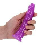 Shots Toys DONGS Purple REALROCK 15.5 cm Slim Glow in the Dark Neon -  - (6'') Dong 8714273519924