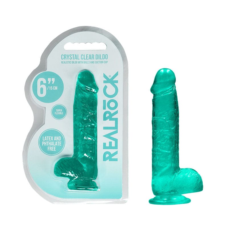 Shots Toys DONGS Turquoise  RealRock 6'' Realistic Dildo With Balls - Turquoise 7423522631645