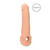 Shots Toys SLEEVES Flesh REALROCK 9'' Realistic Penis Extender with Rings -  22.9 cm Penis Extension Sleeve 7423522551516