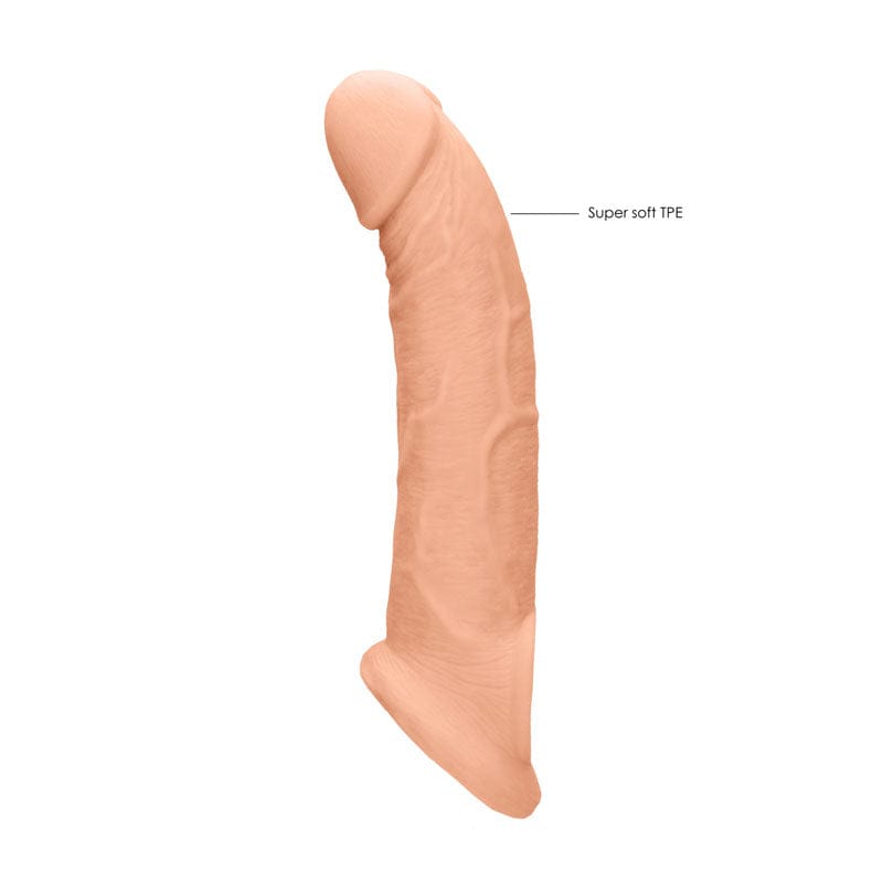 Shots Toys SLEEVES Flesh REALROCK 9'' Realistic Penis Extender with Rings -  22.9 cm Penis Extension Sleeve 7423522551516