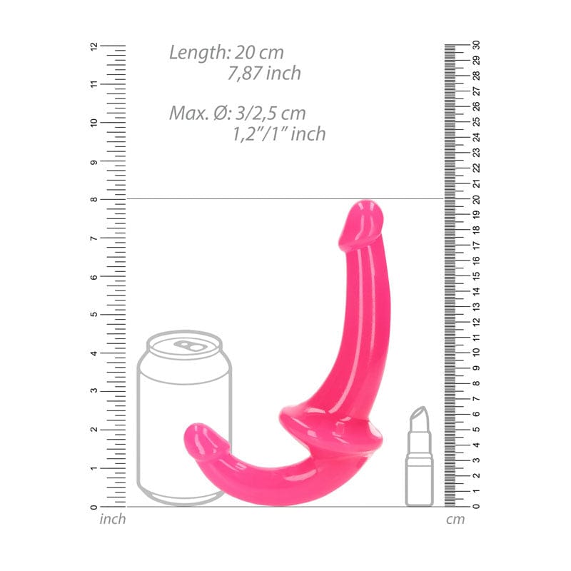 Shots Toys STRAP-ONS Pink REALROCK 13.5 cm Strapless Strap-On Glow in the Dark 8714273520159