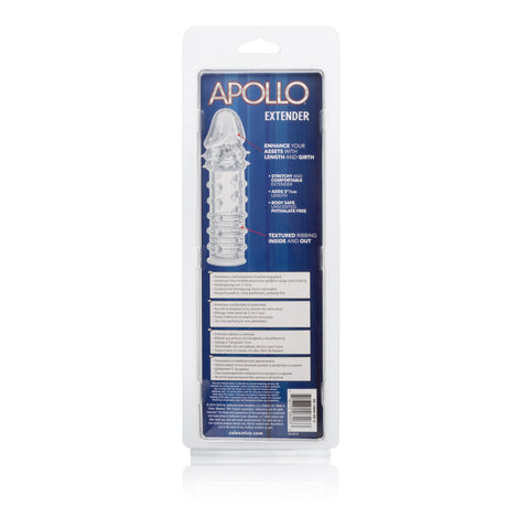 Apollo Clear Penis Extender Sleeve with Textured Ribbing Design SLEEVES