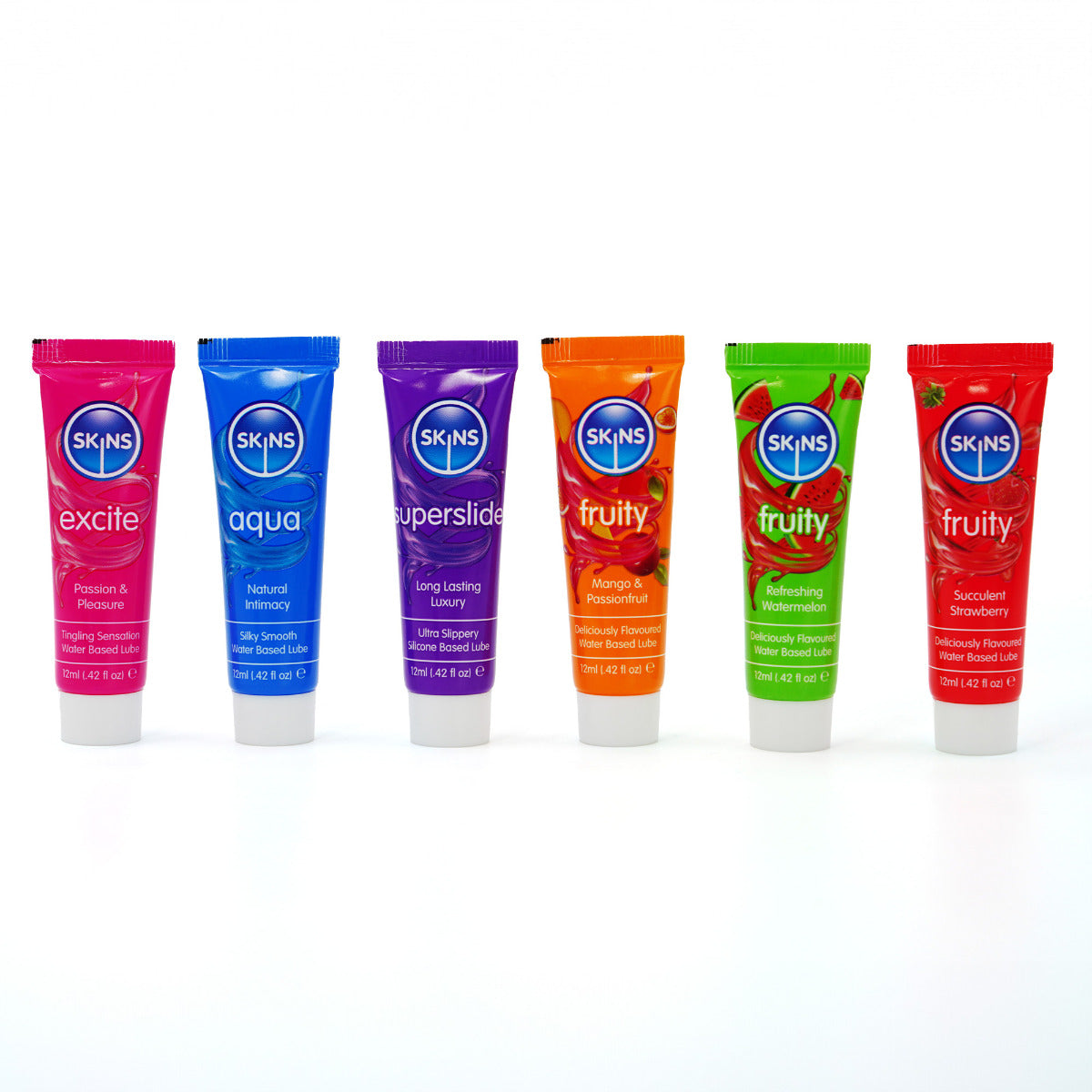 Skins Vital and Fruity Sampler 12ml Tubes 6 Pack – Flavored Lubricant Set > Lube > Flavoured