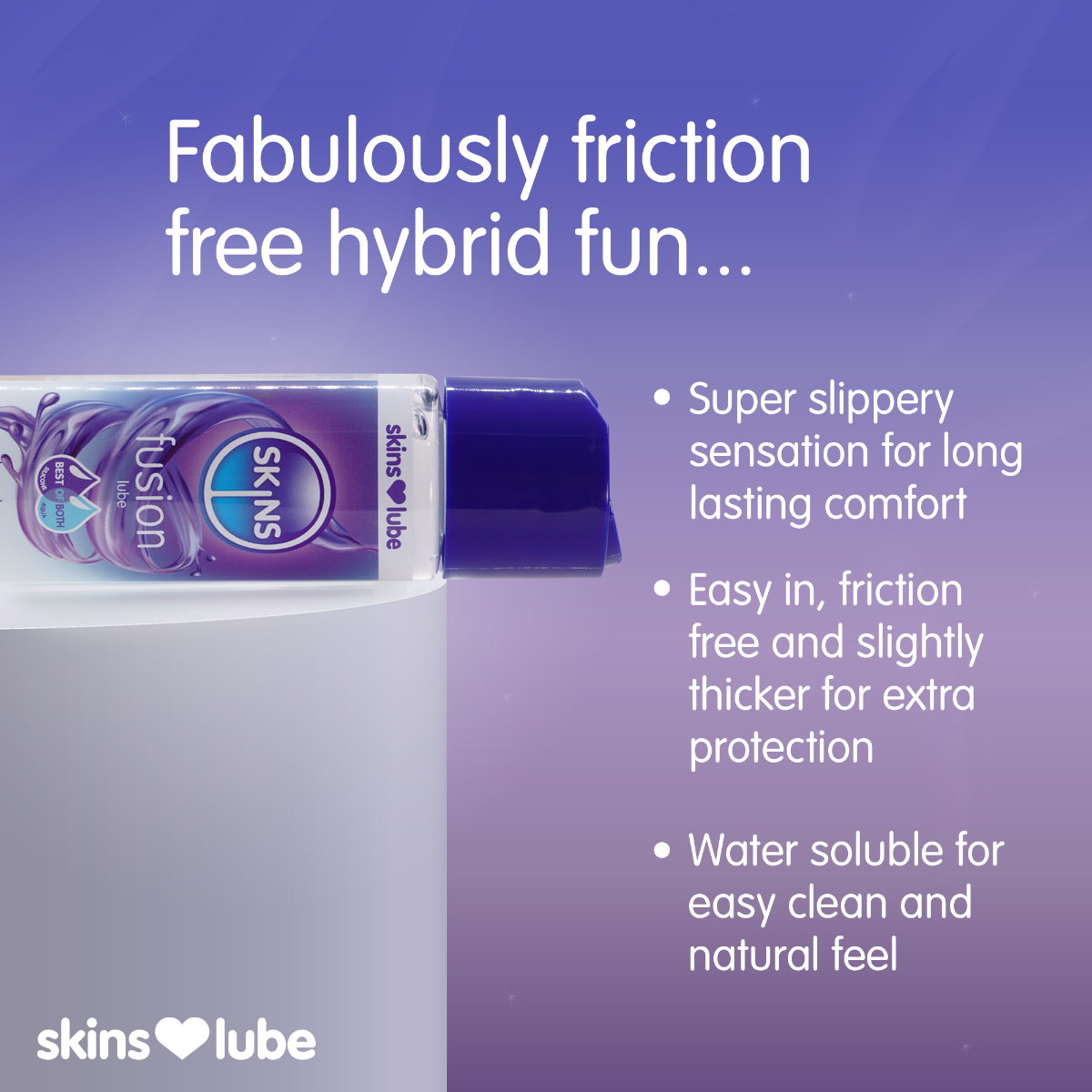 Skins Fusion Hybrid Silicone and Water-Based Lubricant 130ml Bottle > Lube > Hybrid