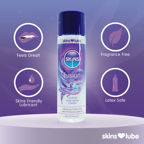 Skins Fusion Hybrid Silicone and Water-Based Lubricant 130ml Bottle > Lube > Hybrid