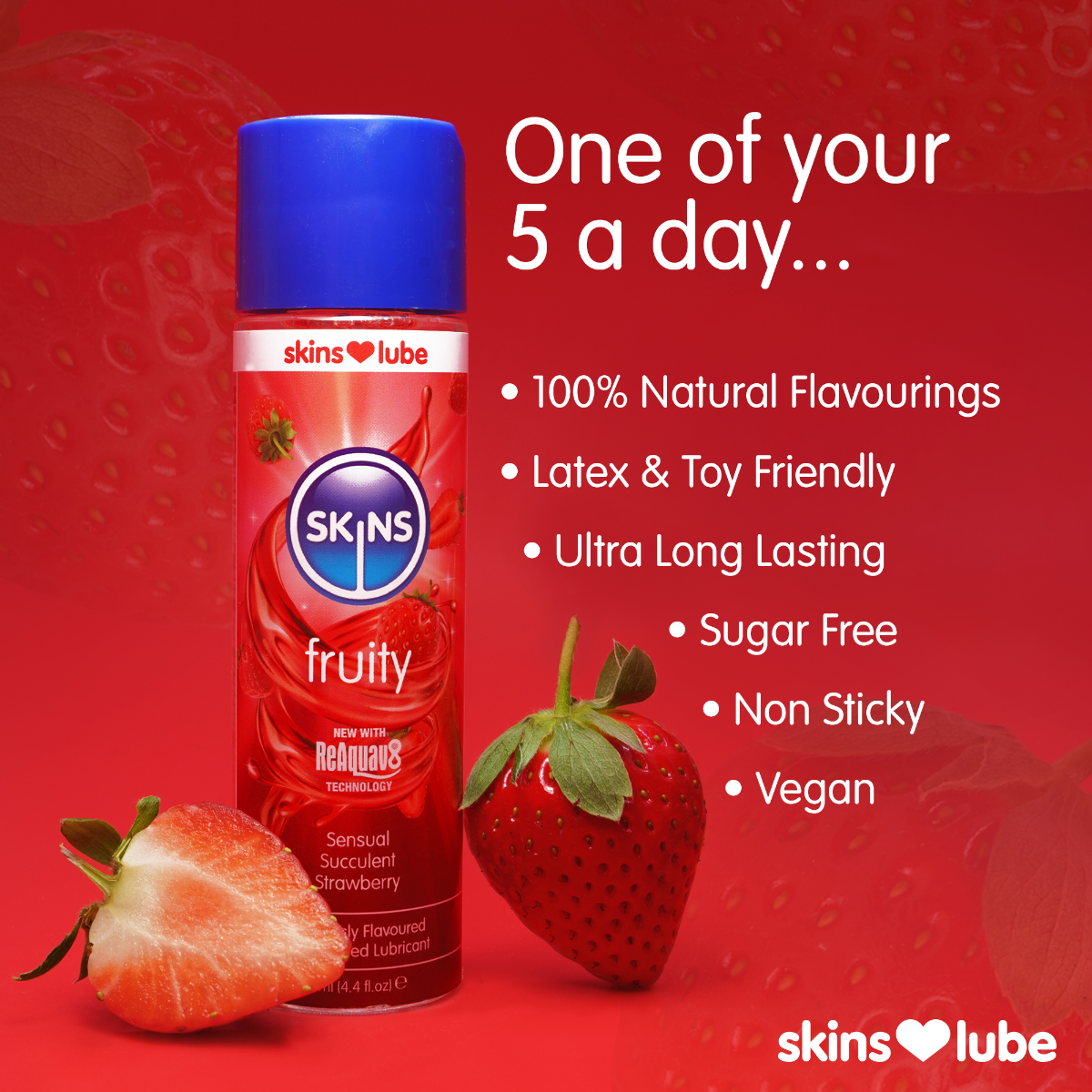 Skins Strawberry Water-Based Lubricant 4.4oz > Lube > Flavoured