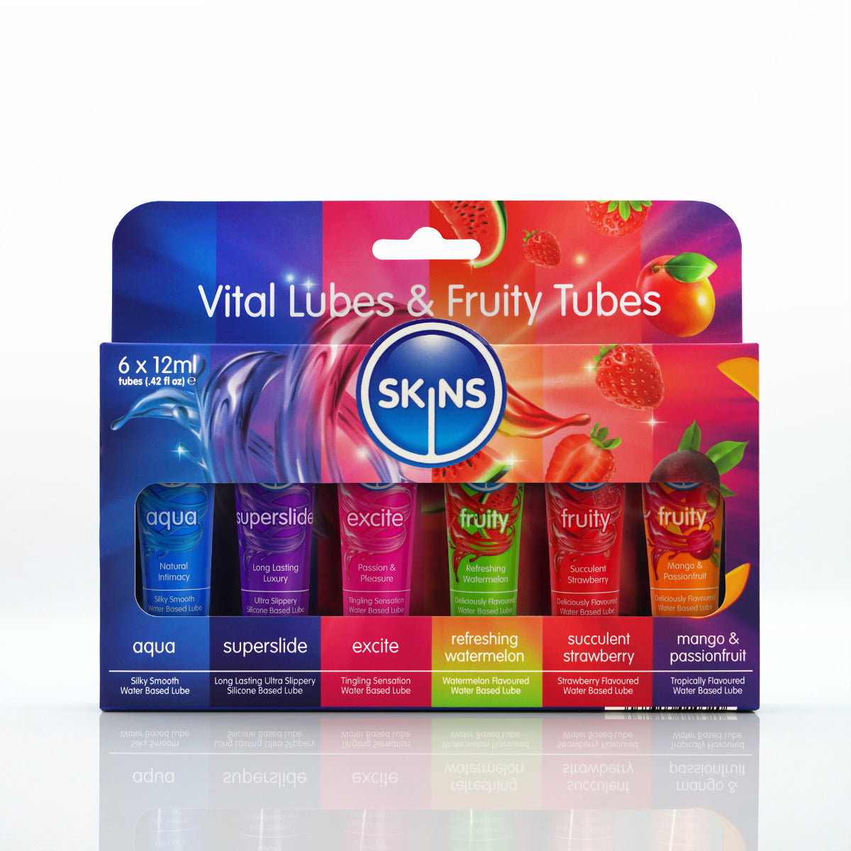 Skins Vital and Fruity Sampler 12ml Tubes 6 Pack – Flavored Lubricant Set > Lube > Flavoured