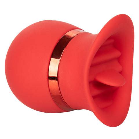 French Kiss Sweet Talker Red Compact Rechargeable Silicone Massager with 12 Vibration Functions Red Finger Stimulator
