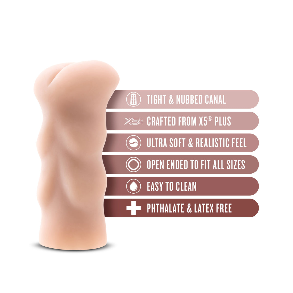 Cassie Beige Male Stroker With Ultra-Soft X5 Plus Material > Sex Toys For Men > Masturbators > Manual