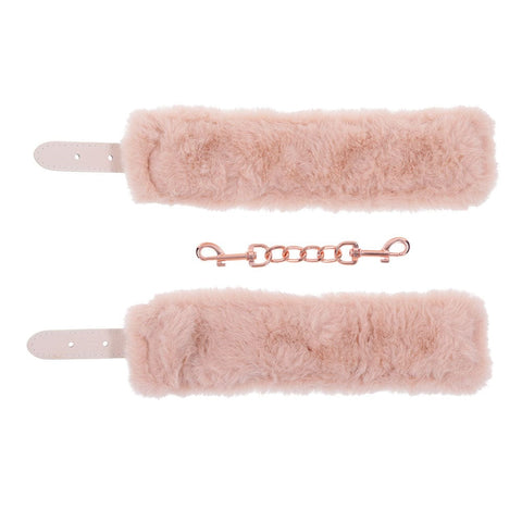 Sex and Mischief Peaches and Cream Fur Handcuffs Restraints