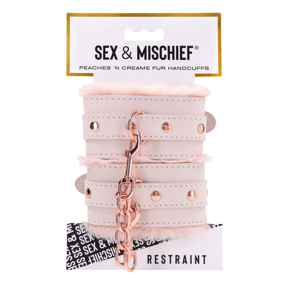 Sex and Mischief Peaches and Cream Fur Handcuffs Restraints