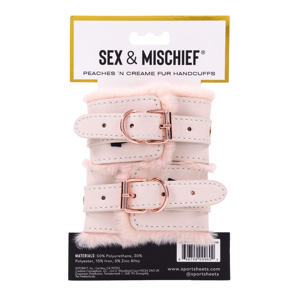 Sex and Mischief Peaches and Cream Fur Handcuffs Restraints