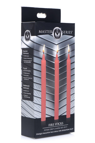 Fetish Drip Candles 3 Pack Red for Sensation Play Red Drip Candles